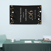 90パーソナライズされた番目の誕生日金ゴールド紙吹雪 横断幕 (トレードショー)