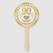 90パーソナライズされた誕生日のフォトパーティーの好意 ハンドファン (裏面)