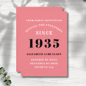 90パーソナライズされた誕生日名前をピンクに追加 招待状