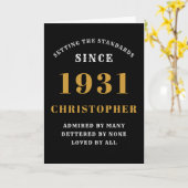 90パーソナライズされた誕生日生まれ1931年ブラック·金ゴールド カード (黄色い花)