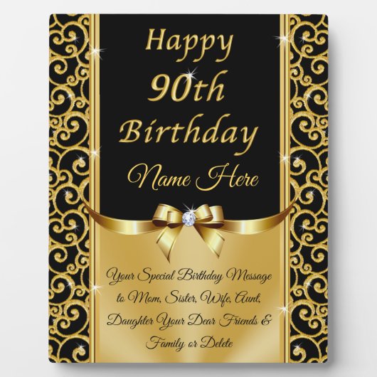 90パーソナライズされた誕生日贈与アイディア フォトプラーク (正面)