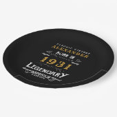 90パーソナライズされた誕生日1931生まれヴィンテージ黒 ペーパープレート (アングル)