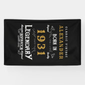 90パーソナライズされた誕生日1931生まれヴィンテージ黒 横断幕 (横)