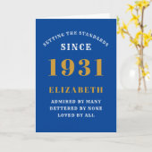 90パーソナライズされた誕生日1931生まれ青金ゴールド カード (黄色い花)