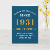 90パーソナライズされた誕生日1931生まれ青金ゴールド カード (黄色い花)