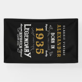 90パーソナライズされた誕生日1935生まれヴィンテージ黒 横断幕 (横)