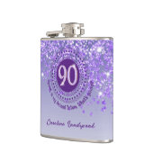 90パープルグリッター&飲酒引用文 フラスク (左)