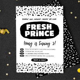 90ヒップホップ誕生日フレッシュプリンスラップのパーティー インビテーションポストカード