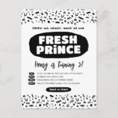90ヒップホップ誕生日フレッシュプリンスラップのパーティー インビテーションポストカード (正面)