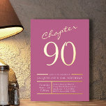 90ピンク90th誕生日パーティー金ゴールド 箔招待状<br><div class="desc">お祝客様の人生で特別な人の90歳の誕生日を祝う金ゴールドフォイルと豪華なピンクの招待状!招待状の家族や友人は、これらの豪華なバースデーパーティ招待状と一緒にお祭りに参加する。各カードはクラフトマンシ素晴らしャルと詳細に注意を払って制作されており、印象を残すのに最適！この祝美しい90歳の誕生日招待状とのスタイルの節目！</div>