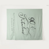 90ファブラスセージ緑の誕生日パーティー タペストリー (正面(横))