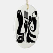 90リノリウムのプリントのデザインのオーナメント セラミックオーナメント (右)