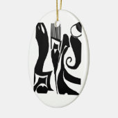 90リノリウムのプリントのデザインのオーナメント セラミックオーナメント (左)