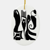 90リノリウムのプリントのデザインのオーナメント セラミックオーナメント (正面)