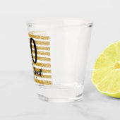 90ルージンググッド金ゴールドフェイクグリッターストライプカスタム ショットグラス (右)