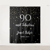 90及びすばらしい誕生日の写真ブースの背景幕の旗 タペストリー (正面)