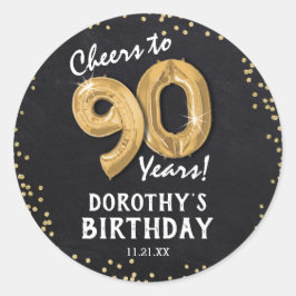 90年おめでとう! 90歳の誕生日 ラウンドシール