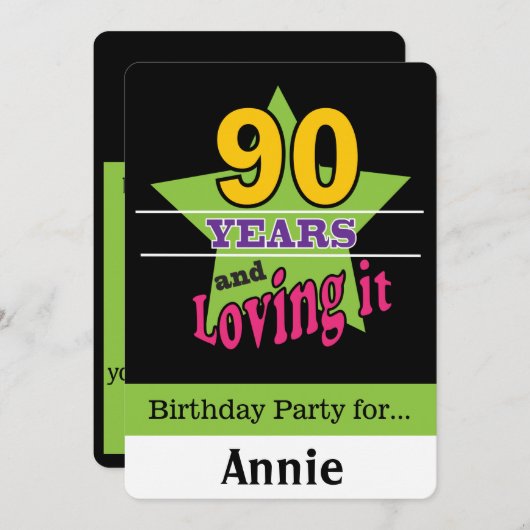 90年と愛する 招待状 (正面/裏面)