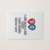 90年のおもしろいな誕生日のデザイン ジグソーパズル (横)