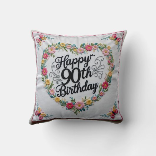 「90年の喜び」の装飾用クッション祝: a L クッション (裏面)