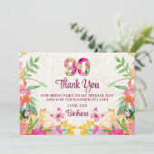 90年の花 – バタフライリネン90誕生日 サンキューカード (スタンド正面)