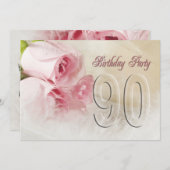 90年の誕生日パーティーの招待状 招待状 (正面/裏面)