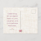 90年フラワーズリネン90誕生日ありがとう 案内ポストカード (裏面)