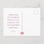 90年フラワーバタフライ90誕生日ありがとう 案内ポストカード (裏面)