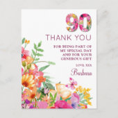 90年フラワーバタフライ90誕生日ありがとう 案内ポストカード (正面)