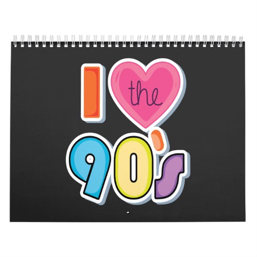 90年代おもしろいの1990年代のテーマパーティーが大好き カレンダー (カバー)