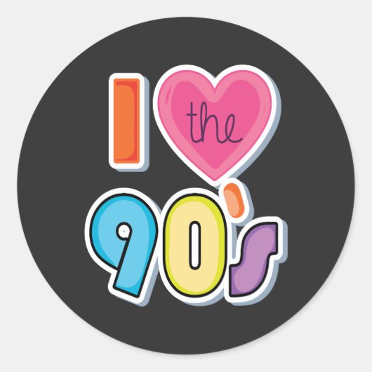 90年代おもしろいの1990年代のテーマパーティーが大好き ラウンドシール (正面)