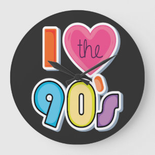 90年代おもしろいの1990年代のテーマパーティーが大好き ラージ壁時計