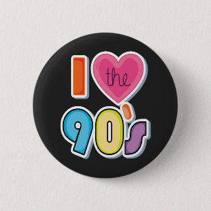 90年代おもしろいの1990年代のテーマパーティーが大好き 缶バッジ