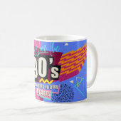 90年代と80年代のポスター。私たちは90年代が大好きです。レトロスタイル コーヒーマグカップ (正面右)