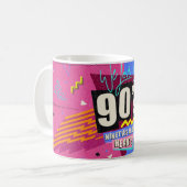 90年代と80年代のポスター。私たちは90年代が大好きです。レトロスタイル コーヒーマグカップ (正面左)