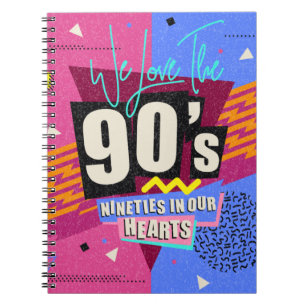 90年代と80年代のポスター。私たちは90年代が大好き。レトロスタイル ノートブック