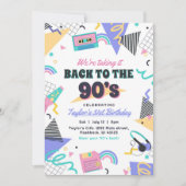 90年代にタイムスリップする誕生日招待状 招待状 (正面)