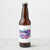 90年代にタイムトラベル ビールラベル (正面)