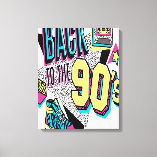90年代に戻る キャンバスプリント (正面)