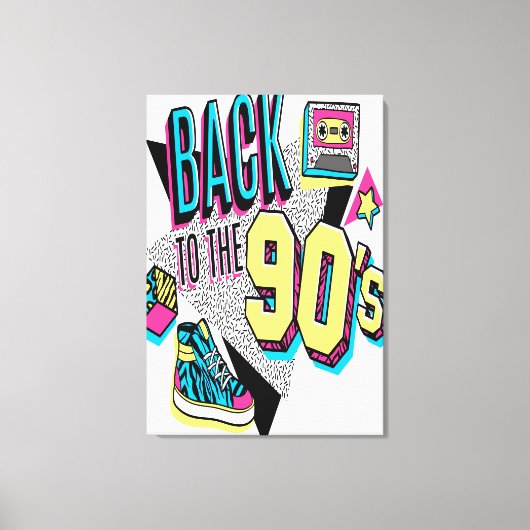 90年代に戻る キャンバスプリント (正面)