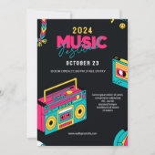 90年代に戻る、レトロ音楽フェスティバルパーティー 招待状 (正面)