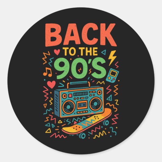 90年代に戻る – 90年代レトロヴィンテージ旧学校 ラウンドシール (正面)