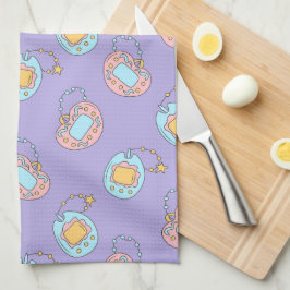 90年代に戻る – Y2Kカラフルたまごっち玩具 キッチンタオル