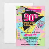 90年代に戻ろう 大人の誕生日パーティー 招待状 (正面/裏面)