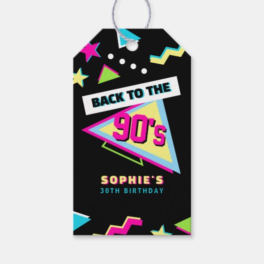 90年代に戻ろう 30歳の誕生日パーティーのギフトタグ ギフトタグ (正面)