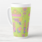 90年代のアイコンのパターン カフェラテマグ (左アングル)