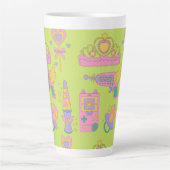 90年代のアイコンのパターン カフェラテマグ (正面)