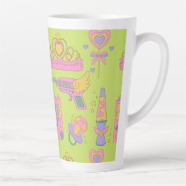 90年代のアイコンのパターン カフェラテマグ