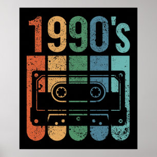 90年代のカセットテープ(グランジな効果) ポスター
