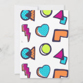 90年代のグラフィティカラフルバースデーパーティーに戻る 招待状 (裏面)